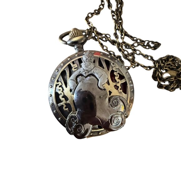 Disney The Little Mermaid Ursula & Ariel Pocket Watch Necklace With Chain Bronze - Picture 3 of 6